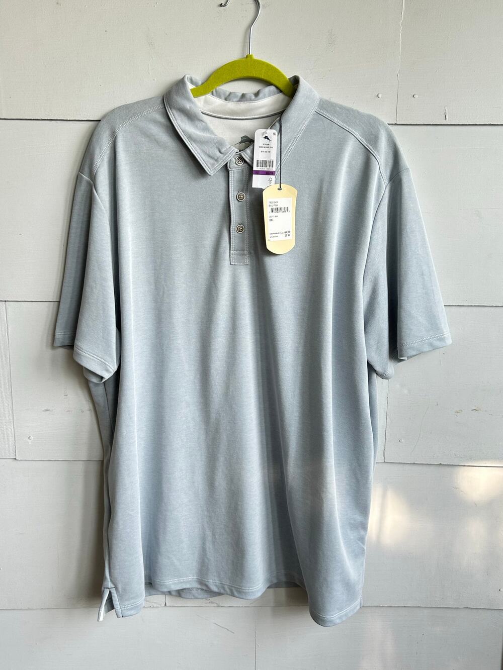 Men's Tommy Bahama XXL Shirt, Light Gray Tencel Blend NEW WITH TAGS